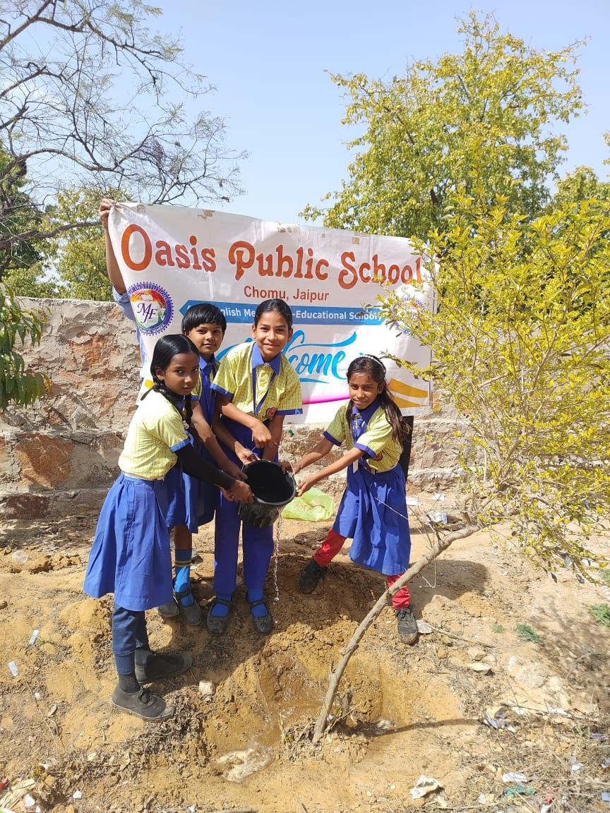 Planting In Oasis Public School, Chomu