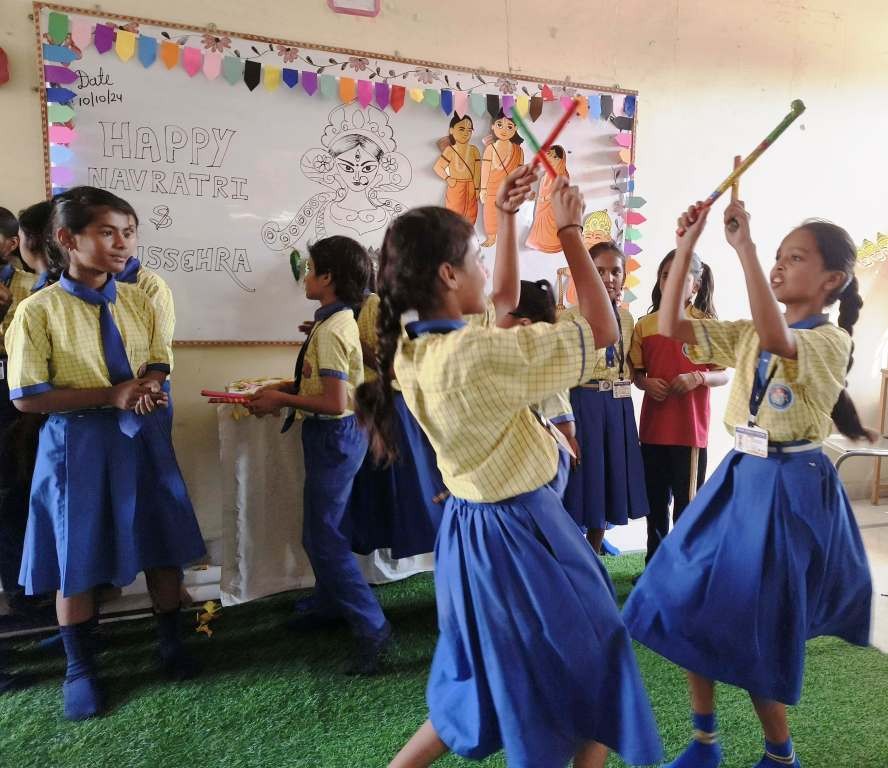 Navratri and Dandiya Celebrated at Oasis Public School, Chomu on dated 02-10-2024